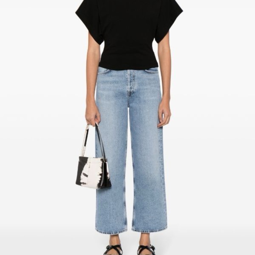 Agolde Light Wash High-Rise Wide Leg Jeans